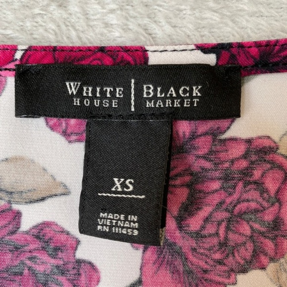 WHBM Y2K‎ Floral Rose Sleeveless Blouse XS Pink Ruffle Cottagecore Coquette Top - Picture 4 of 7